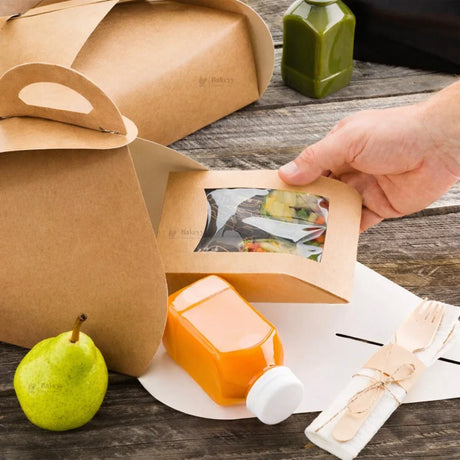 Dome Cake Box with Handle | Kraft Color Paper | Elegant Curved Top Packaging Box | Pack of 25