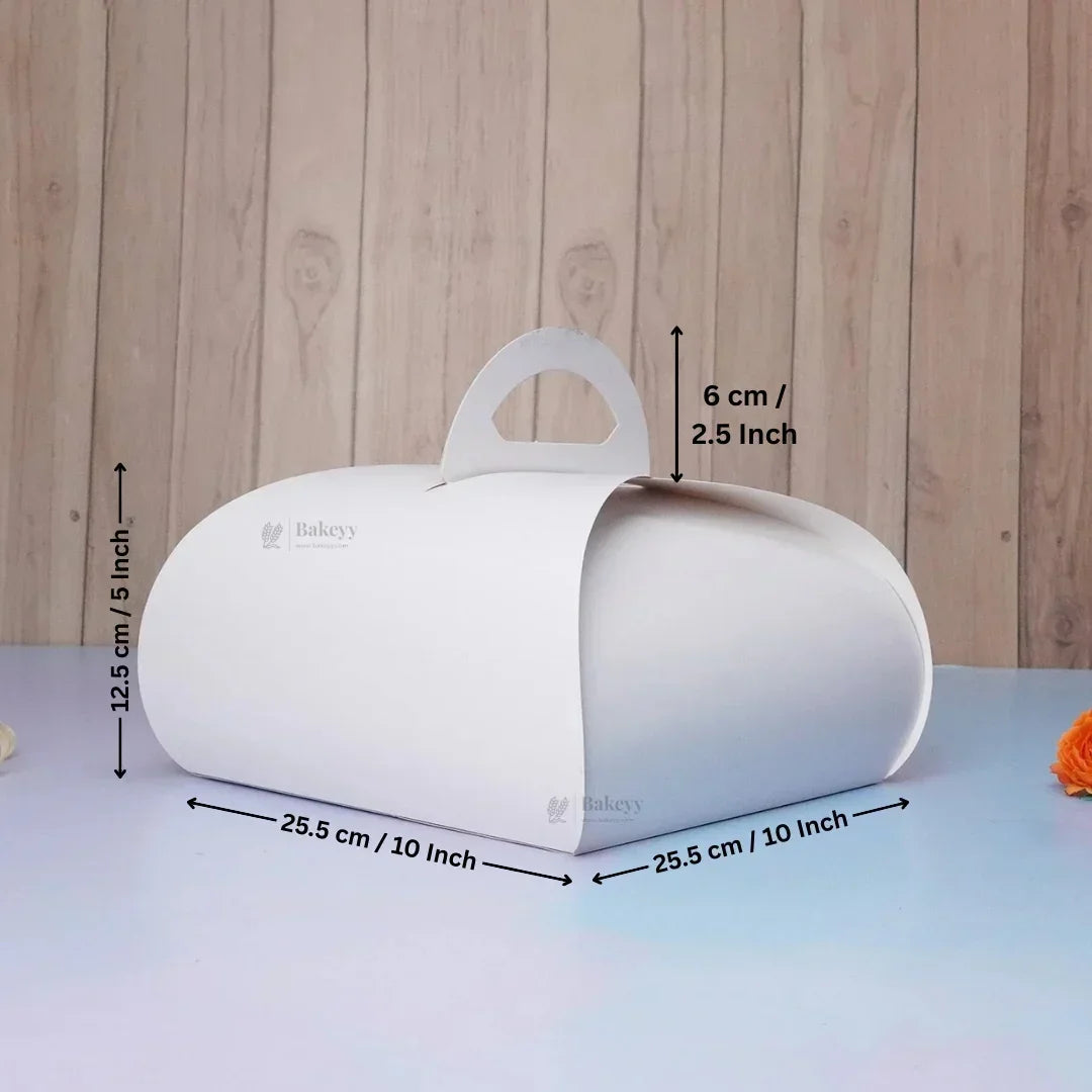 DomeCakeBoxwithHandleWhiteColorPaper_2 - Bakeyy.com