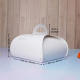 Dome Cake Box with Handle | White Color Paper | Elegant Curved Top Packaging Box | Pack of 25