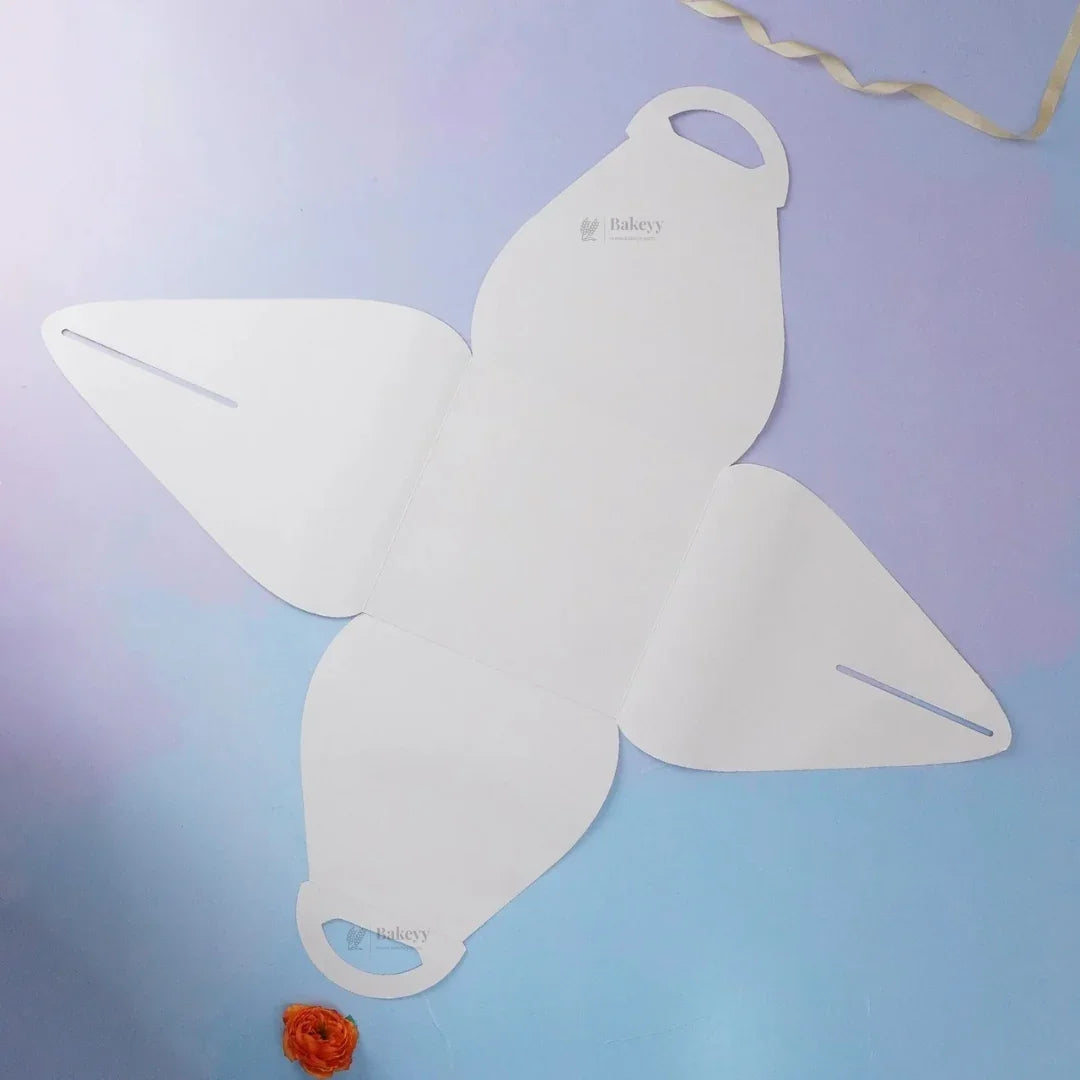 Dome Cake Box with Handle | White Color Paper | Elegant Curved Top Packaging Box | Pack of 25