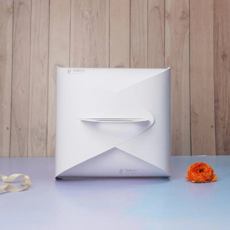 Dome Cake Box with Handle | White Color Paper | Elegant Curved Top Packaging Box | Pack of 25