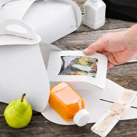 Dome Cake Box with Handle | White Color Paper | Elegant Curved Top Packaging Box | Pack of 25