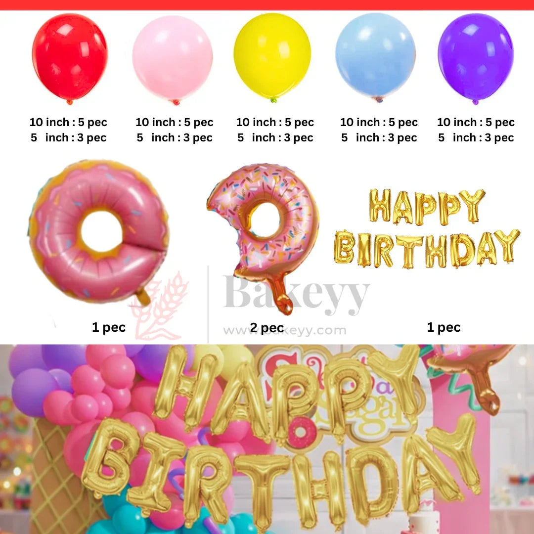 Donut_Theme_Happy_Birthday_Balloon_Decoration_Kit_Party_Decor_Pack_of_1_3 - Bakeyy.com
