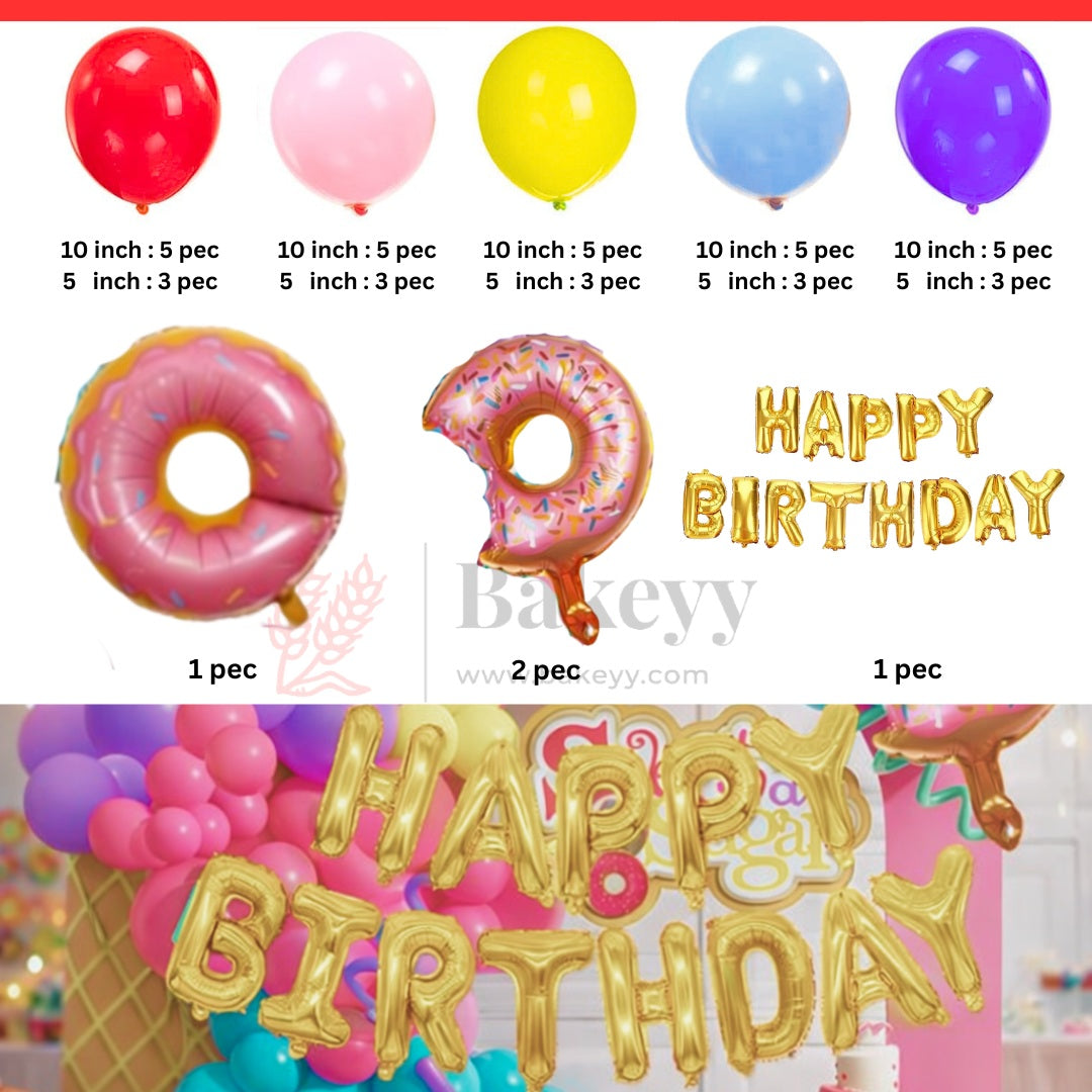 Donut Theme Happy Birthday Balloon Decoration Kit | Party Decor | Pack of 1