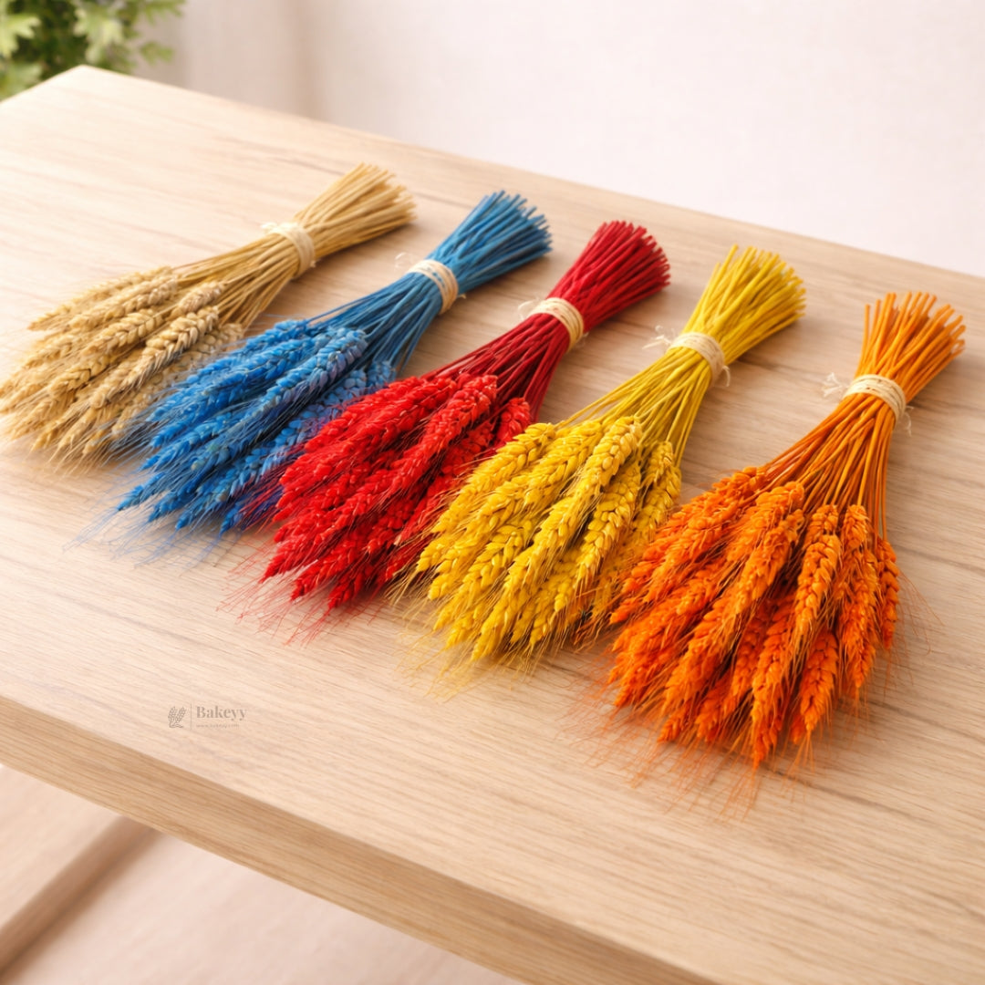 Dried Wheat Stems for Décor | Long Stem Natural Floral Accent | Decorative Bunch | Multiple Color Options | 45 - 55 Stems | 1 Bunch