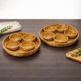 Luxurious Gold-Plated Round Metal Dry Fruit Tray | Multiple Decorative Bowls Options | Pack of 1