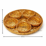Luxurious Gold-Plated Round Metal Dry Fruit Tray | Multiple Decorative Bowls Options | Pack of 1