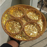 Luxurious Gold-Plated Round Metal Dry Fruit Tray | Multiple Decorative Bowls Options | Pack of 1
