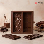 2 Cavity Dual Design Silicone Chocolate Bar Mould | Diamond Pattern & Classic Bar Chocolate Mould | Pack of 1
