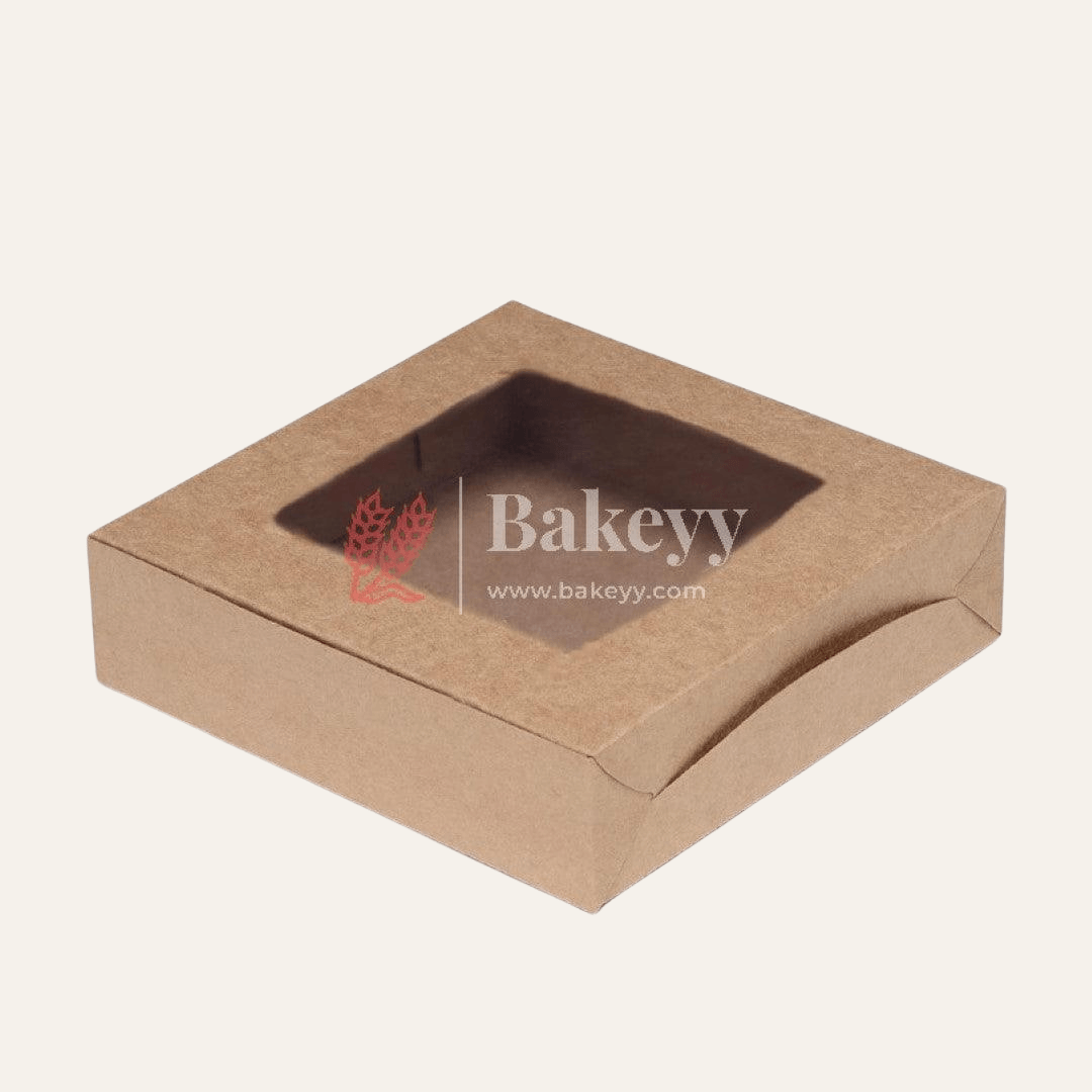 4 Brownie | Macron Box | Box Kraft | Goodie Box| Pack of 10 - Bakeyy.com - India - 4 Brownie | Macron Box | Box Kraft | Goodie Box| Pack of 10 - Pack Of 10