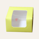 1 Brownie Box Yellow Color | With Window - Bakeyy.com - India - 1 Brownie Box Yellow Color | With Window - Pack Of 10