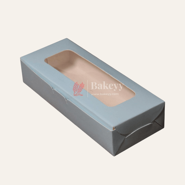 2 Macron Box | Blue Color | With Window - Bakeyy.com - India - 2 Macron Box | Blue Color | With Window - Pack Of 10