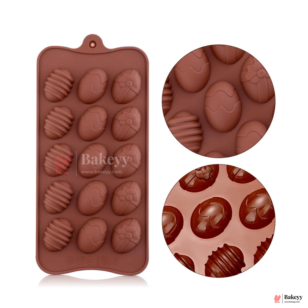 Silicone Easter Egg Chocolate Mould – 15 Cavity Decorative Tray| 1 Piece