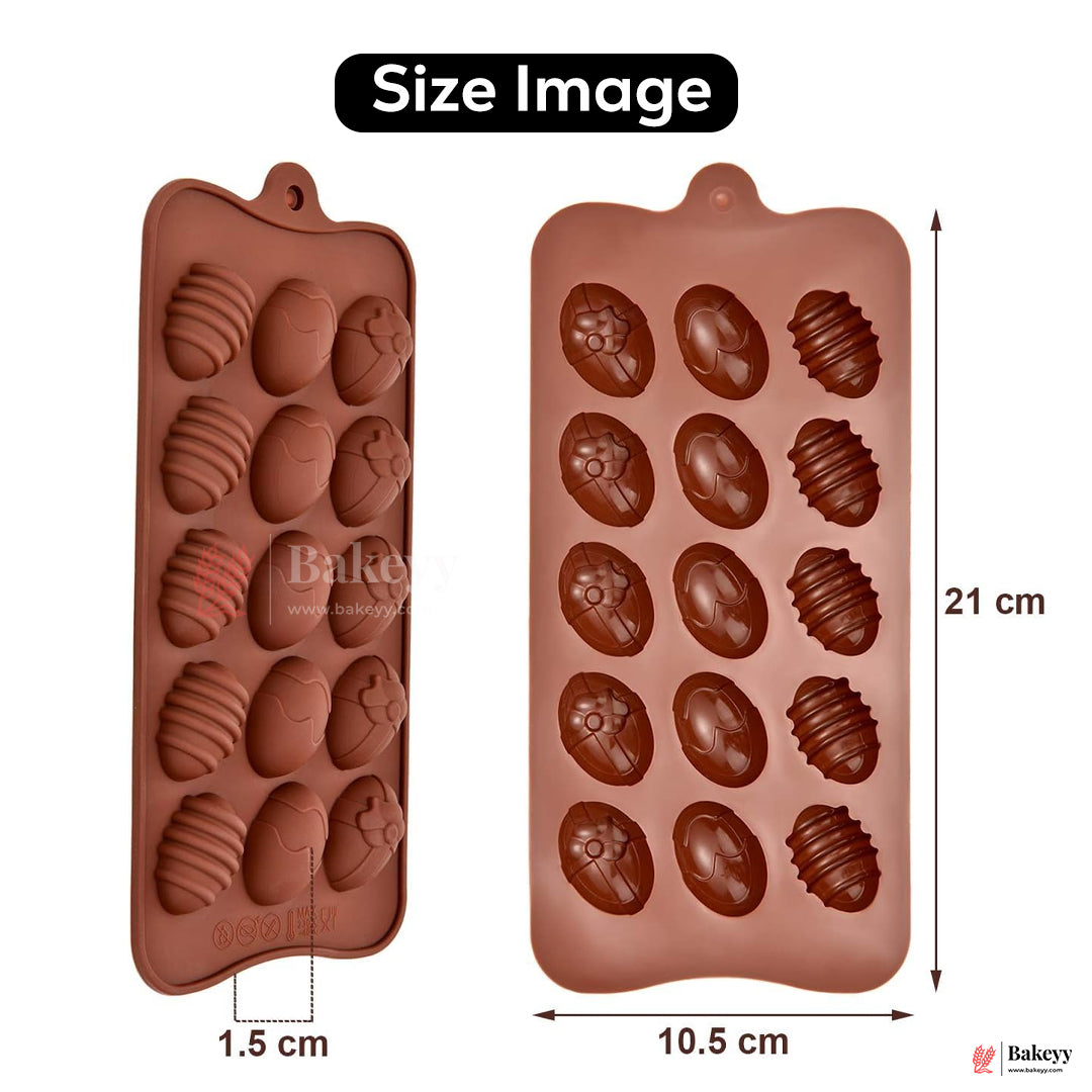 Silicone Easter Egg Chocolate Mould – 15 Cavity Decorative Tray| 1 Piece