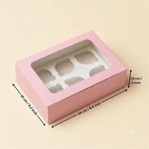 Pink Color Cupcake Box | With Handle & Without Handle | Multiple Capacities Available | Pack of 10