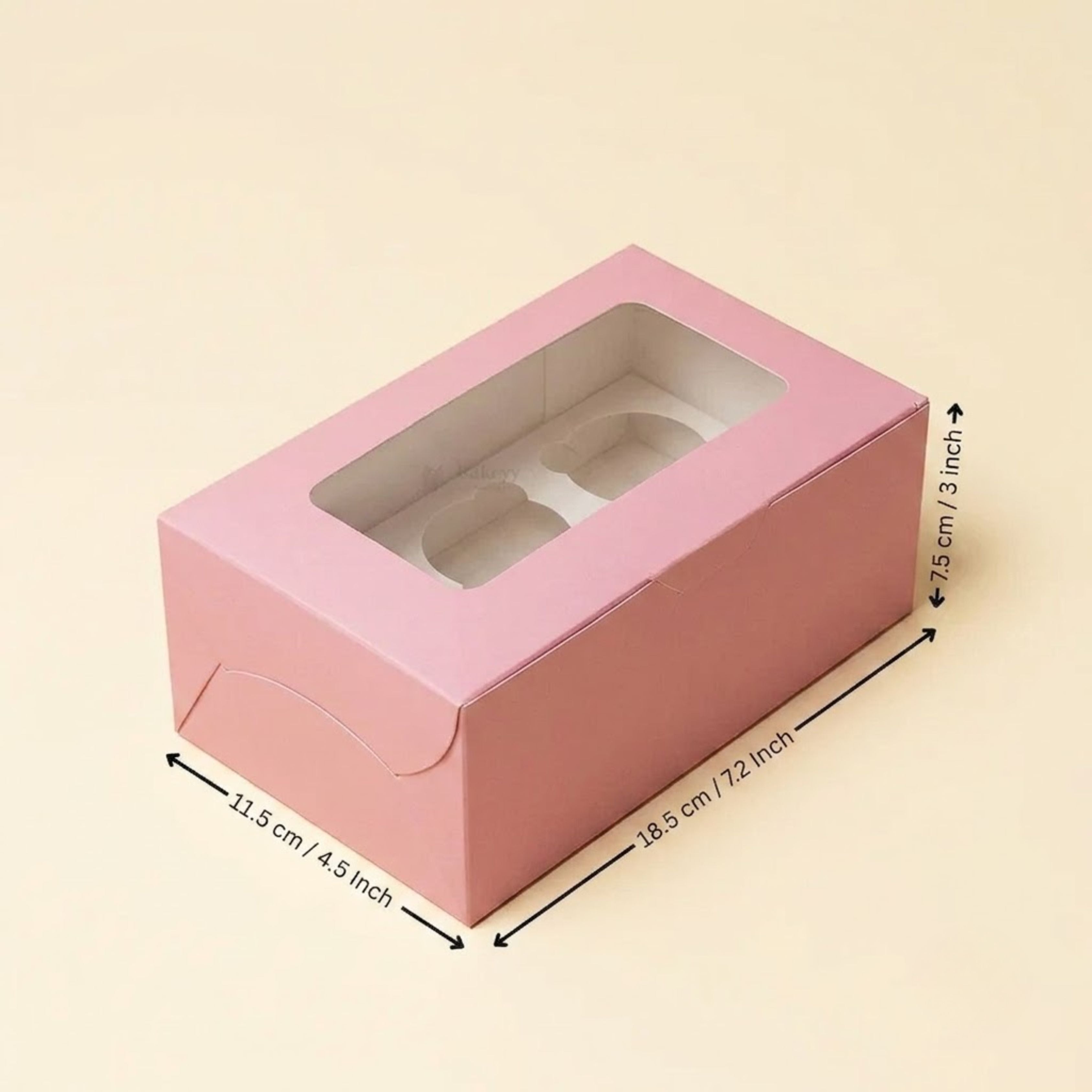 Pink Color Cupcake Box | With Handle & Without Handle | Multiple Capacities Available | Pack of 10