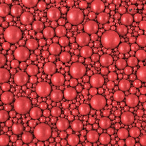 Pattern of red spherical objects on a red background