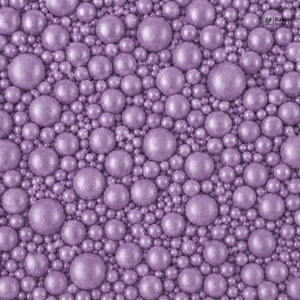 Purple pearl-like beads on a textured background