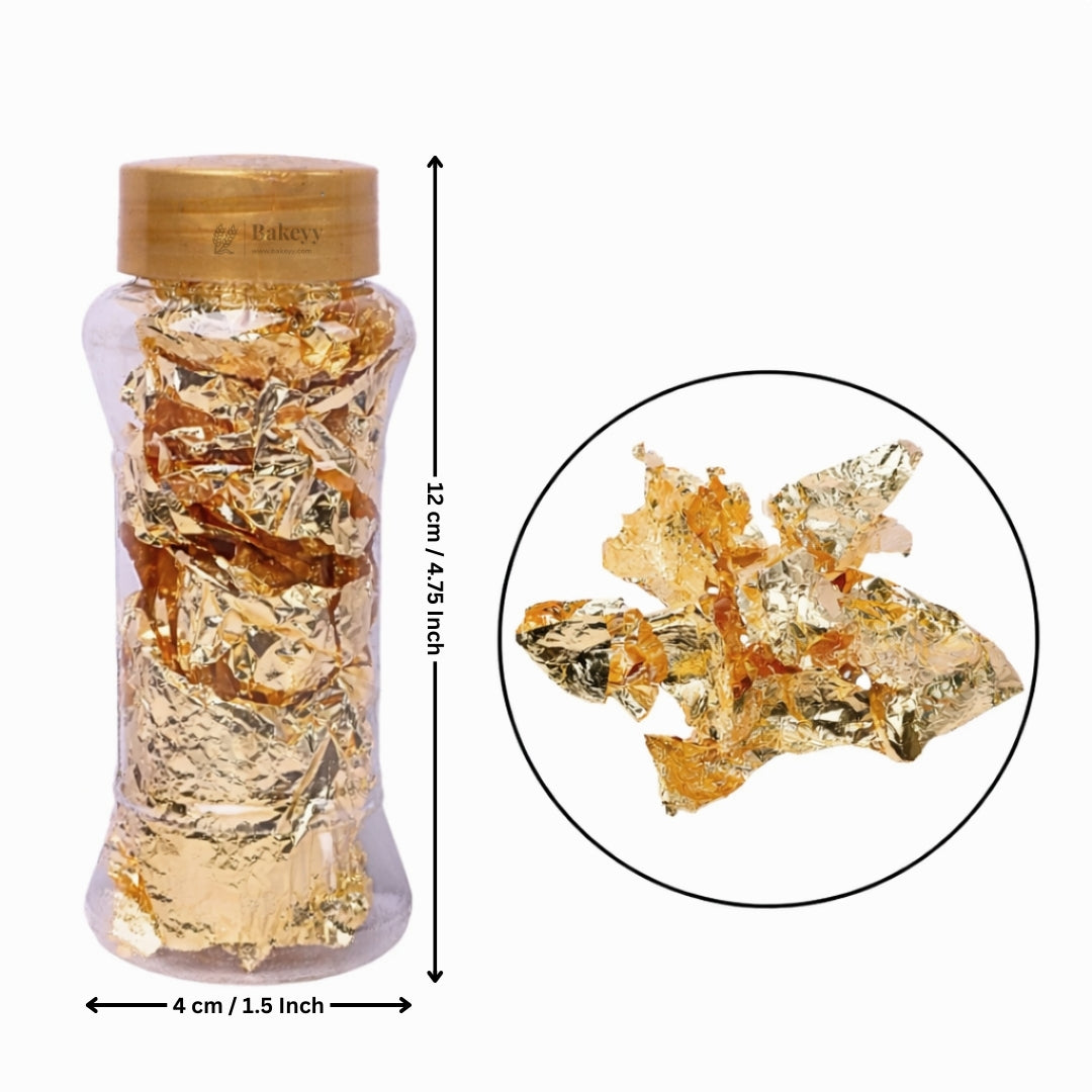 Edible Metallic Leaf Flakes | Gold & Silver Finish | Cake Decoration & Dessert Garnish | Pack of 1