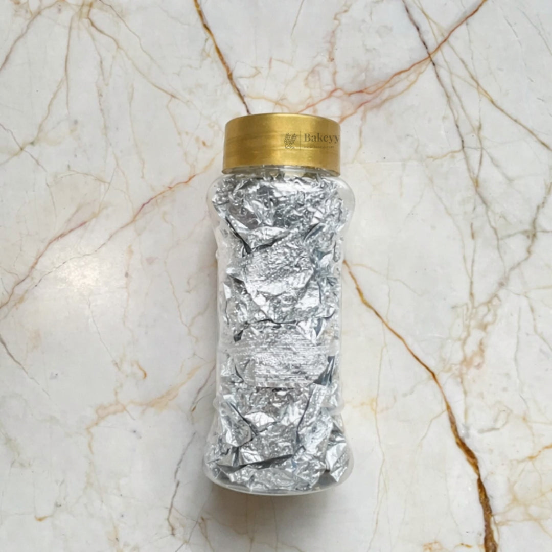 Edible Metallic Leaf Flakes | Gold & Silver Finish | Cake Decoration & Dessert Garnish | Pack of 1