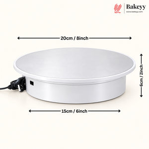 360° Electric Mirror Turntable with Dual Power Option USB & D Battery 2–4 RPM Rotating Display Stand | Pack of 1
