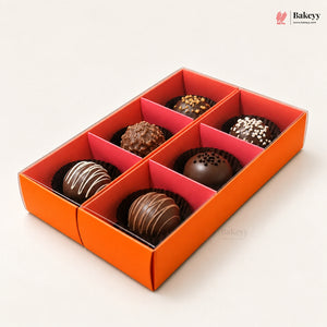 Elegant Chocolate & Sweet Gift Box with Transparent Lid & 6-Compartment | Pack of 10