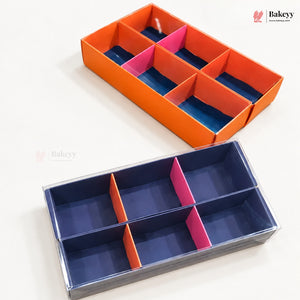 Elegant Chocolate & Sweet Gift Box with Transparent Lid & 6-Compartment | Pack of 10