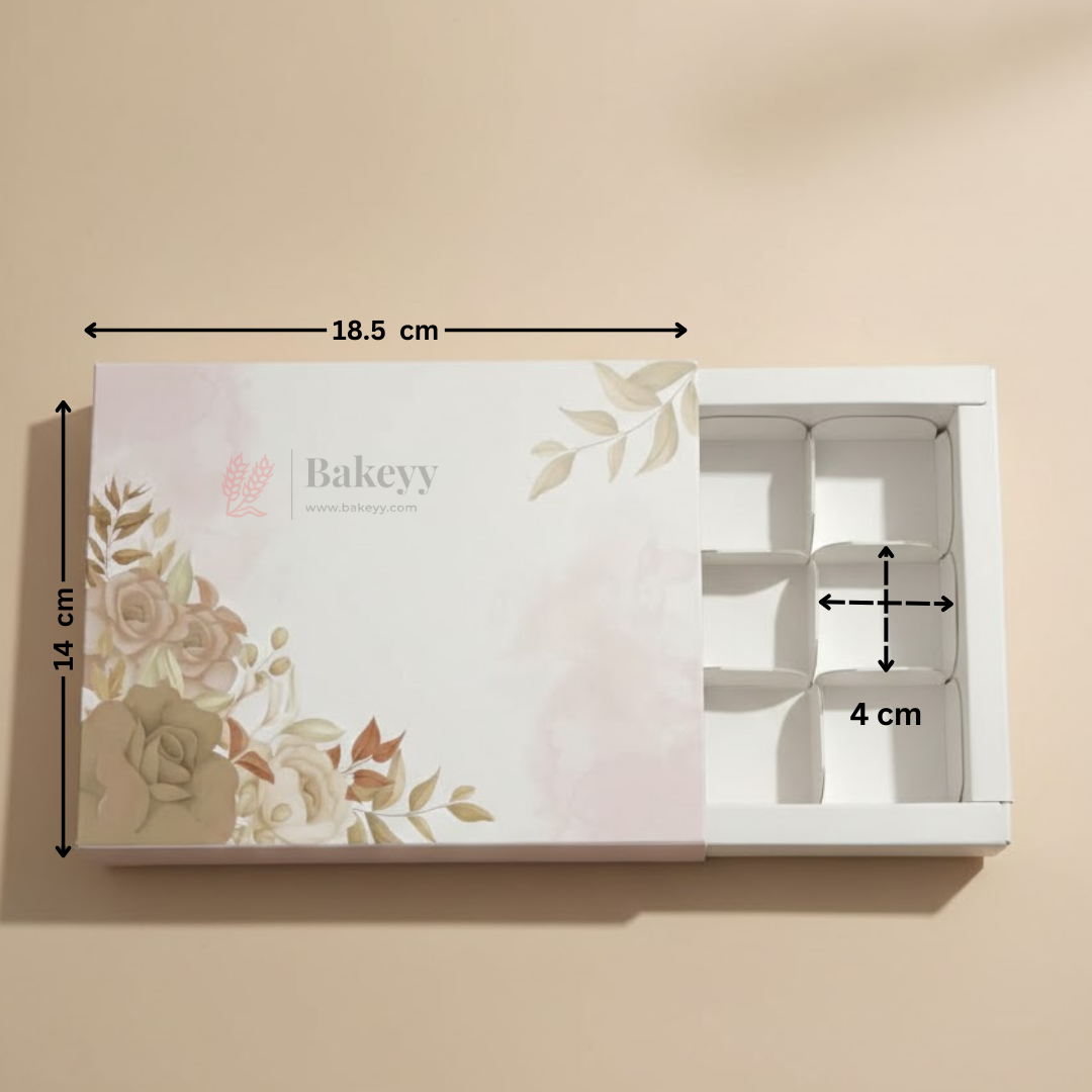 Elegant Floral Chocolate Gift Box with Inner Tray | Gift Box | Multipurpose Box | Pack of 10