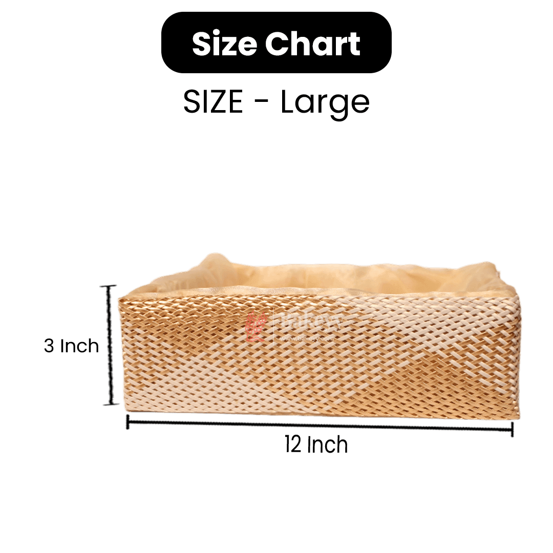 Hues Elegant Beige Pearl Net Square Hamper | Luxurious Gifting Basket - Bakeyy.com - India - Hues Elegant Beige Pearl Net Square Hamper | Luxurious Gifting Basket - Small-8 Inch