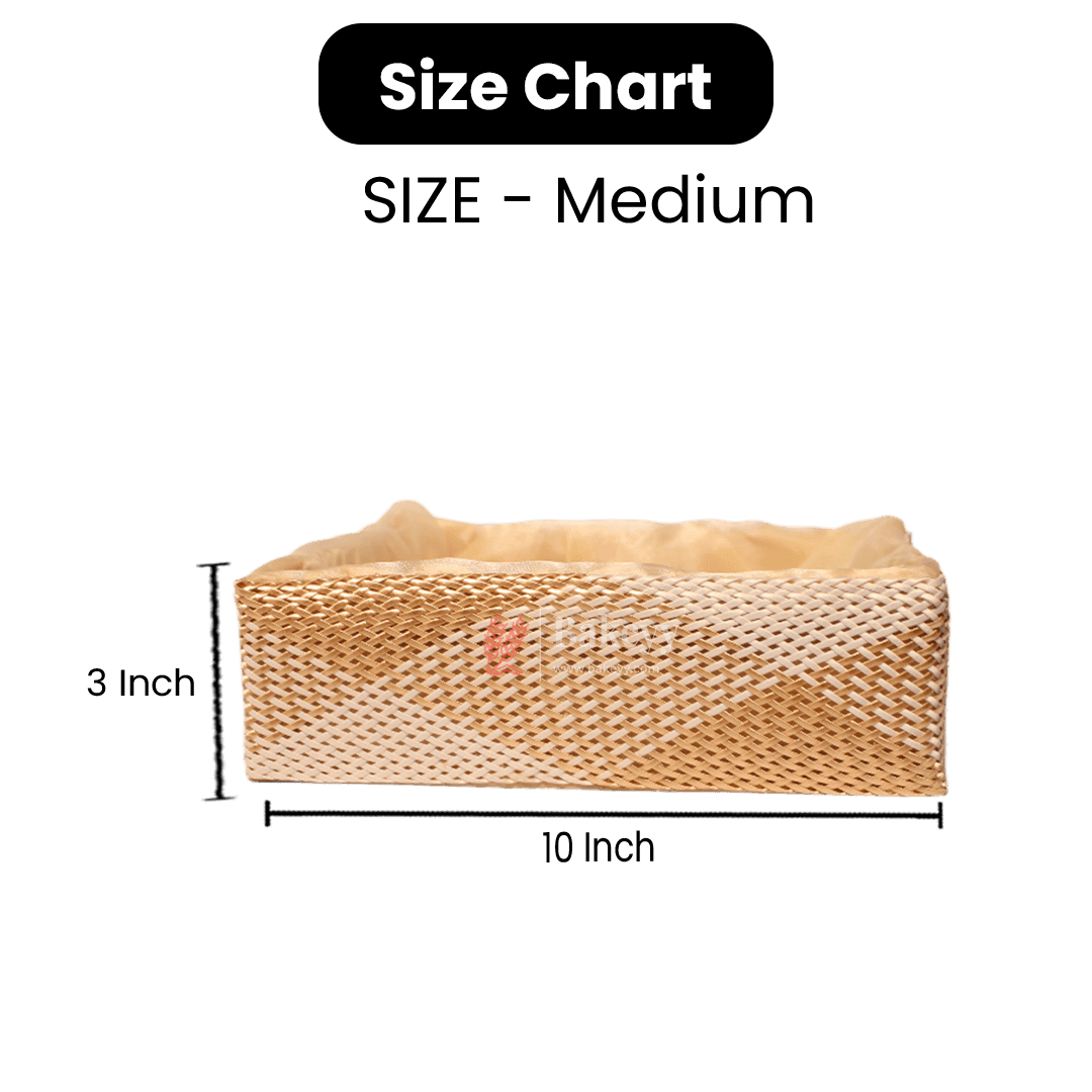 Hues Elegant Beige Pearl Net Square Hamper | Luxurious Gifting Basket - Bakeyy.com - India - Hues Elegant Beige Pearl Net Square Hamper | Luxurious Gifting Basket - Small-8 Inch