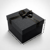 Elegant Black and Grey Gift Box with Gold Accent Ribbon | Premium Box With Ribbon | Multiple Size Options | Pack of 1