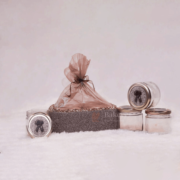 Elegant Sparkling Gift Basket with Glass Jars | Perfect for Gifting and Home Décor - Bakeyy.com - {{ shop.shopifyCountryName }}