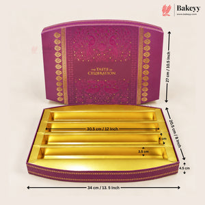 Oval Sweet & Dry Fruit Gift Box with Golden Cavity | 4 Designs | Pack of 1