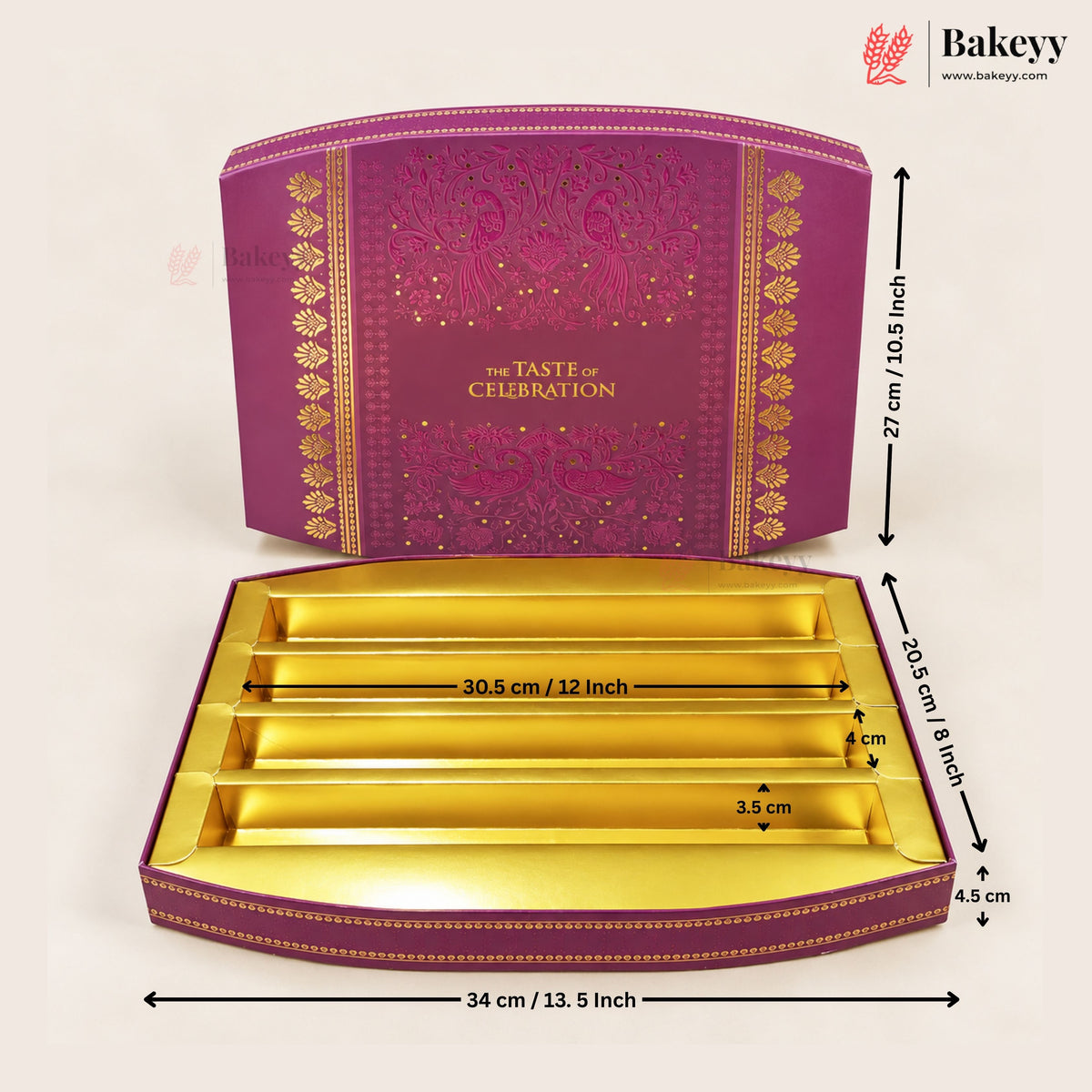 Oval Sweet & Dry Fruit Gift Box with Golden Cavity | 4 Designs | Pack of 1