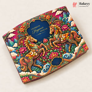 Oval Sweet & Dry Fruit Gift Box with Golden Cavity | 4 Designs | Pack of 1