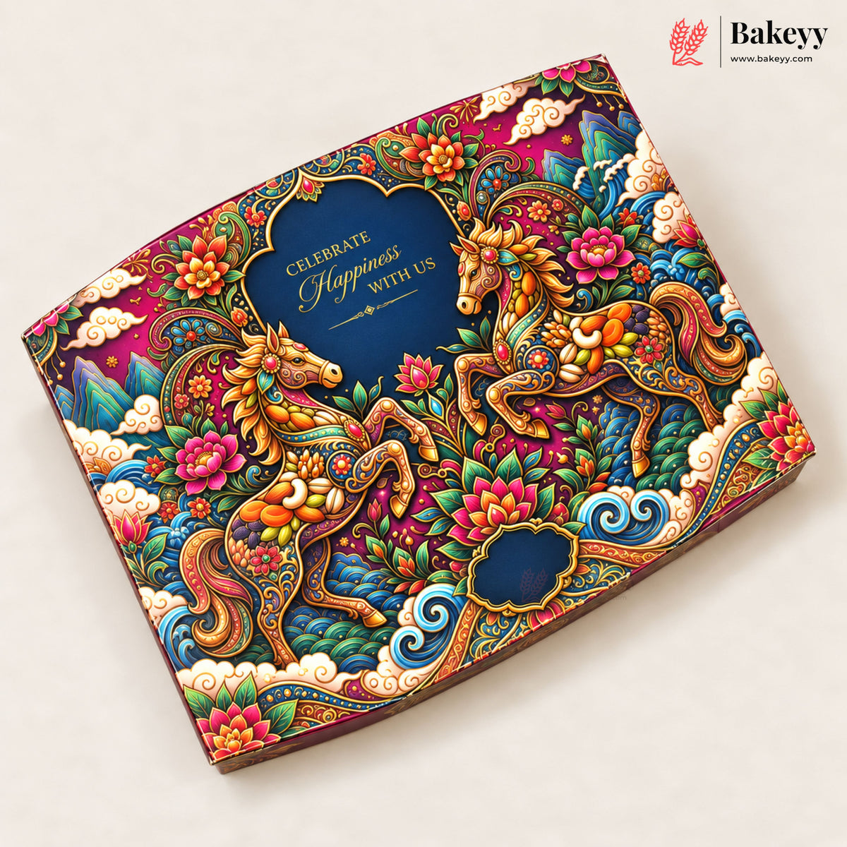 Oval Sweet & Dry Fruit Gift Box with Golden Cavity | 4 Designs | Pack of 1