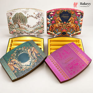 Oval Sweet & Dry Fruit Gift Box with Golden Cavity | 4 Designs | Pack of 1