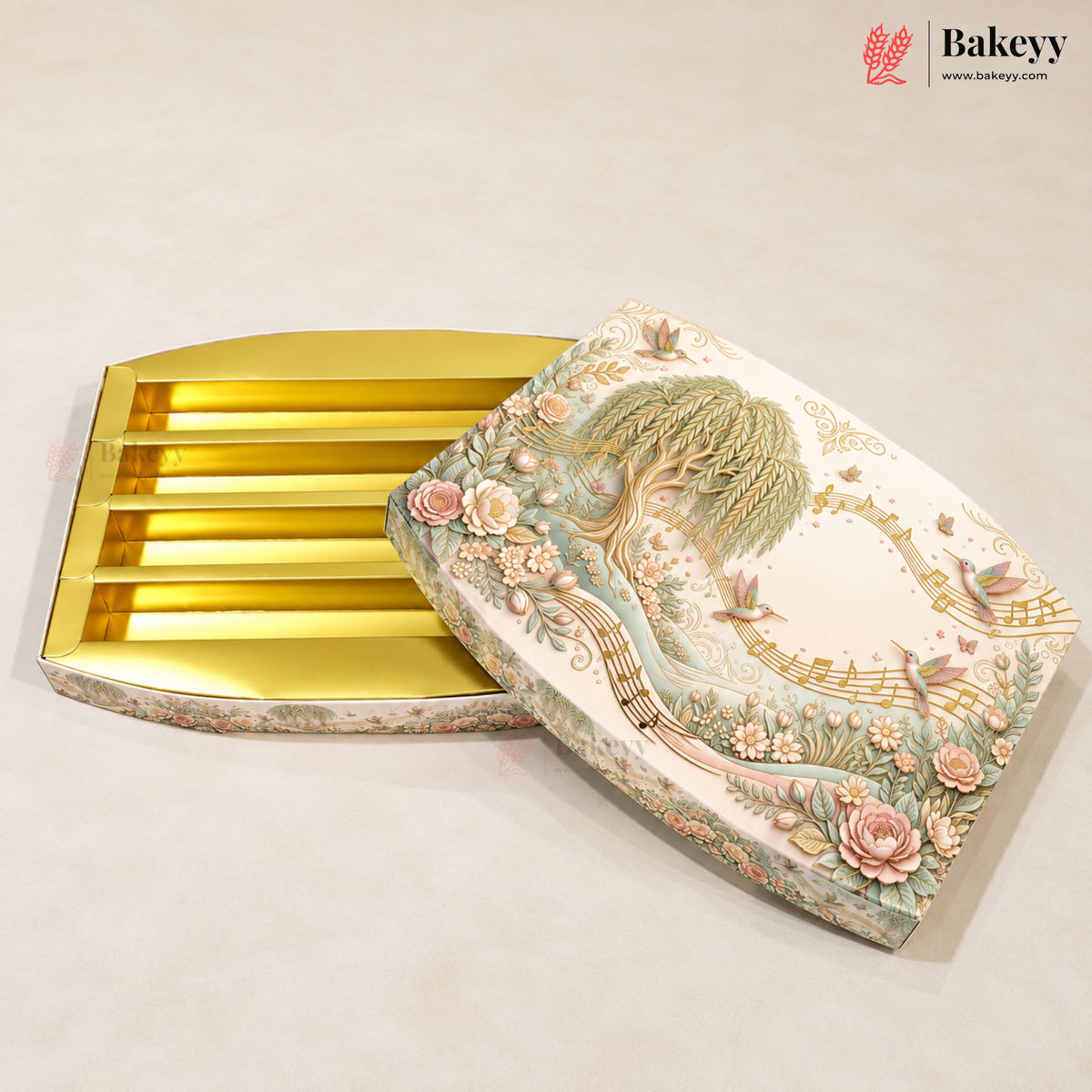 Oval Sweet & Dry Fruit Gift Box with Golden Cavity | 4 Designs | Pack of 1