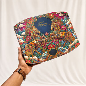 Oval Sweet & Dry Fruit Gift Box with Golden Cavity | 4 Designs | Pack of 1