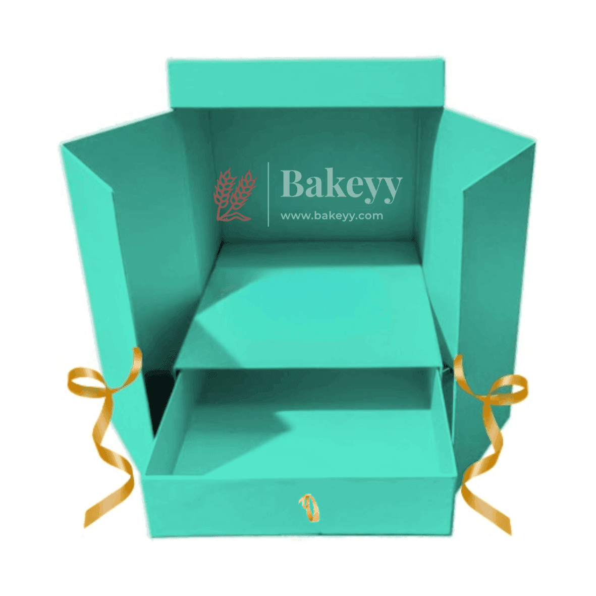 Card Board Surprise Cake Box with One Drawer Gift Box - Bakeyy.com - India - Card Board Surprise Cake Box with One Drawer Gift Box - Aqua