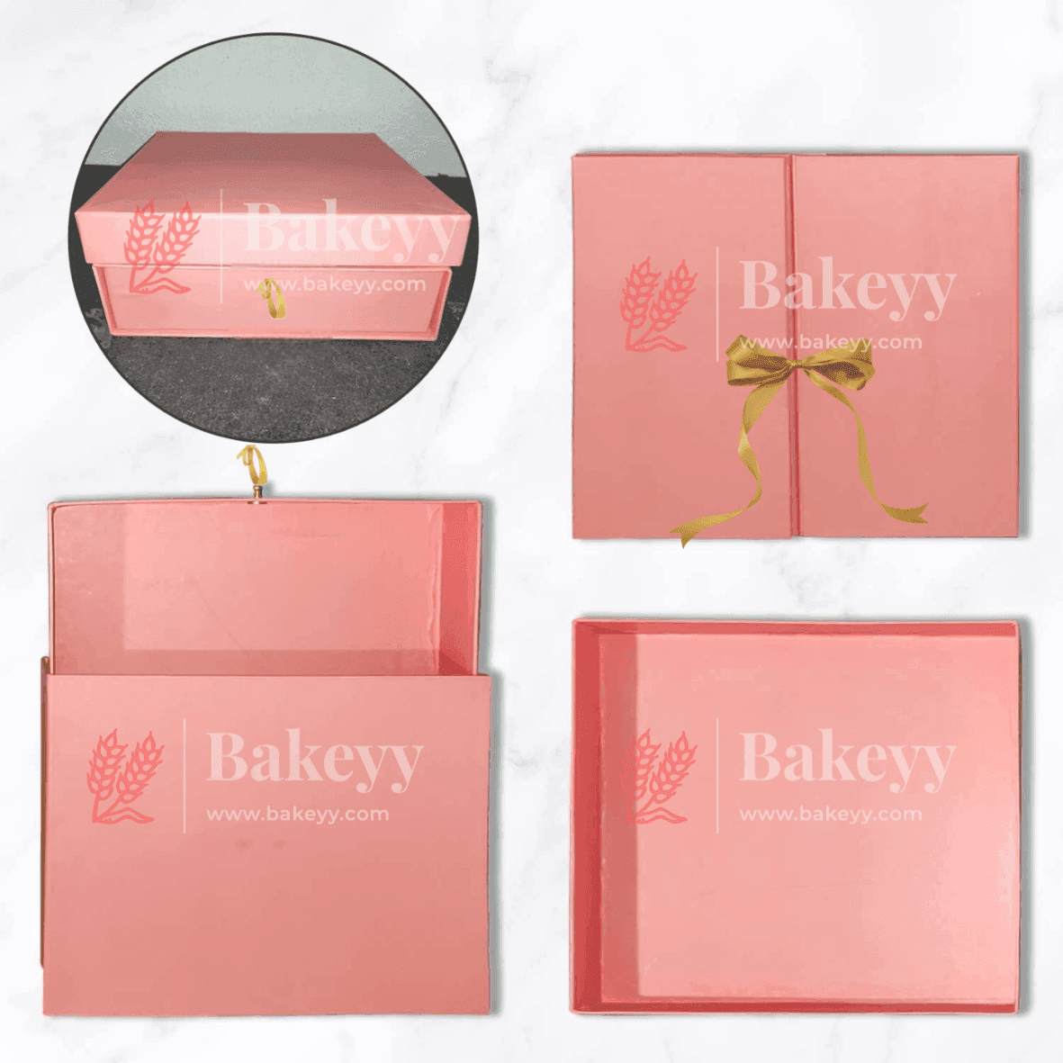 Card Board Surprise Cake Box with One Drawer Gift Box - Bakeyy.com - India - Card Board Surprise Cake Box with One Drawer Gift Box - Red