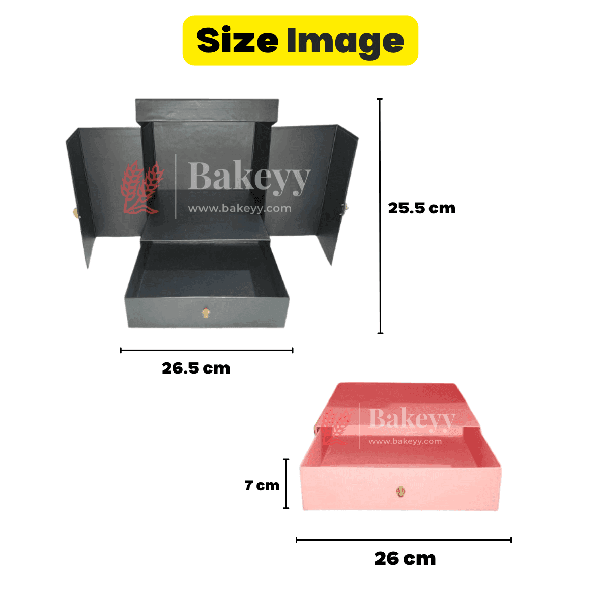Card Board Surprise Cake Box with One Drawer Gift Box - Bakeyy.com - India - Card Board Surprise Cake Box with One Drawer Gift Box - Red