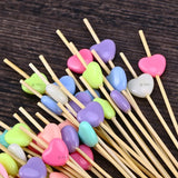 Decorative Cocktail & Dessert Picks | Heart & Round Bead Design | 12 cm Party Food Skewers | 4 Designs Available | Pack Of 70