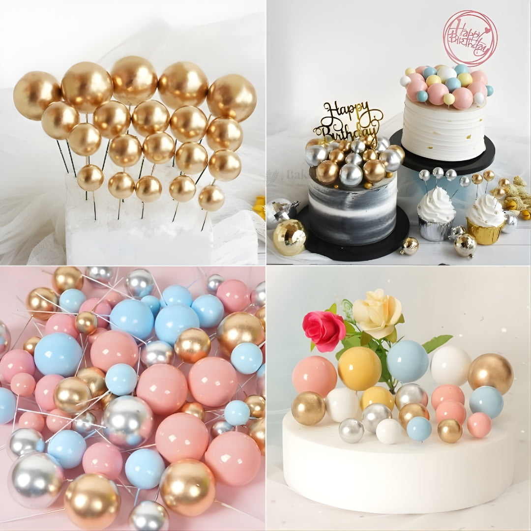 Decorative Faux Balls Cake Topper | Cake Decor | Craft & Décor Fillers | Mixed Sizes