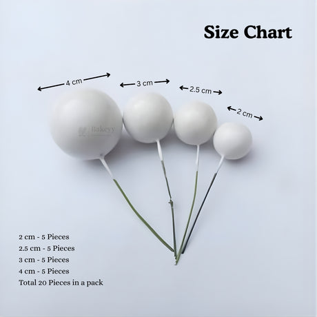 Matte Finish Faux Decorative Balls | Multiple Colors Available | 4 Sizes Assorted | 20 Pcs per Pack | Pack of 1