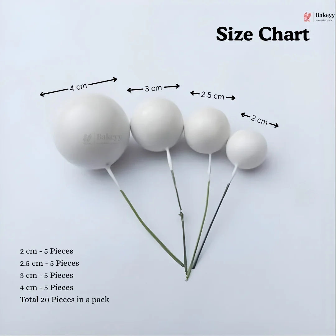 Decorative Faux Balls Cake Topper | Cake Decor | Craft & Décor Fillers | Mixed Sizes | 20 Faux ball Per Pack | Pack of 1