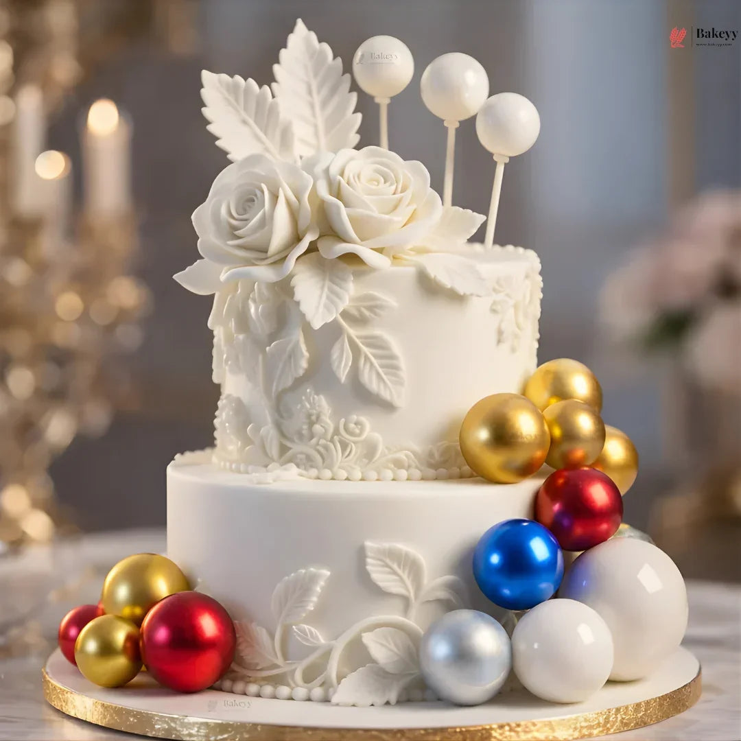 Decorative Faux Balls Cake Topper | Cake Decor | Craft & Décor Fillers | Mixed Sizes | 20 Faux ball Per Pack | Pack of 1