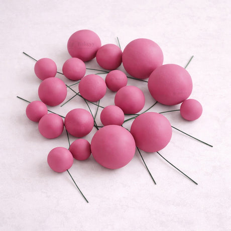 Matte Finish Faux Decorative Balls | Multiple Colors Available | 4 Sizes Assorted | 20 Pcs per Pack | Pack of 1