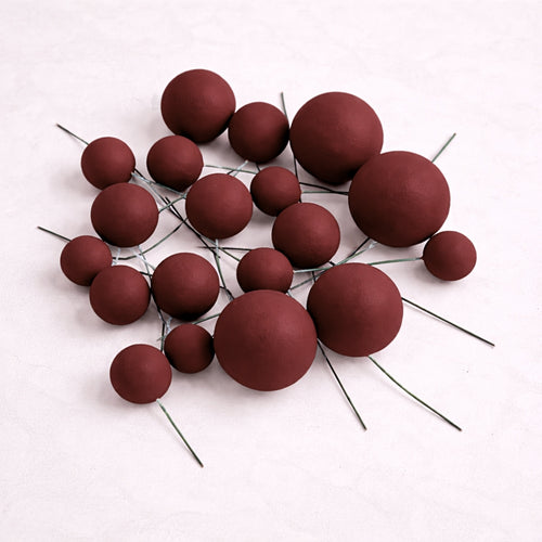Matte Finish Faux Decorative Balls | Multiple Colors Available | 4 Sizes Assorted | 20 Pcs per Pack | Pack of 1