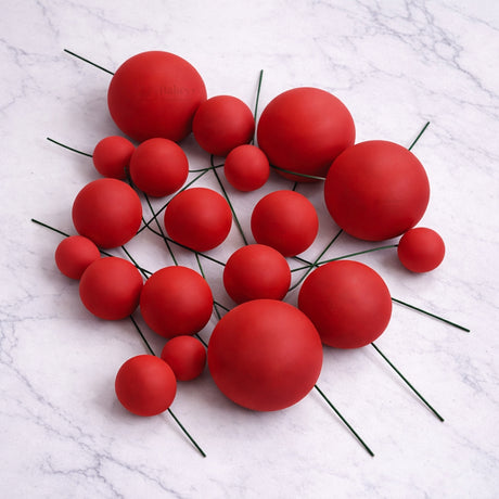 Matte Finish Faux Decorative Balls | Multiple Colors Available | 4 Sizes Assorted | 20 Pcs per Pack | Pack of 1